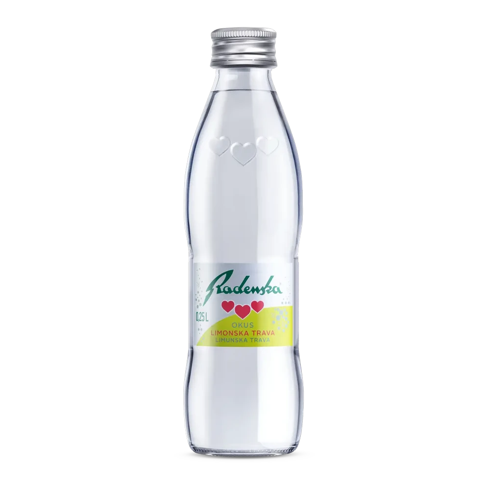 Radenska, Ujë me shije limoni, qelq, 0,25 L